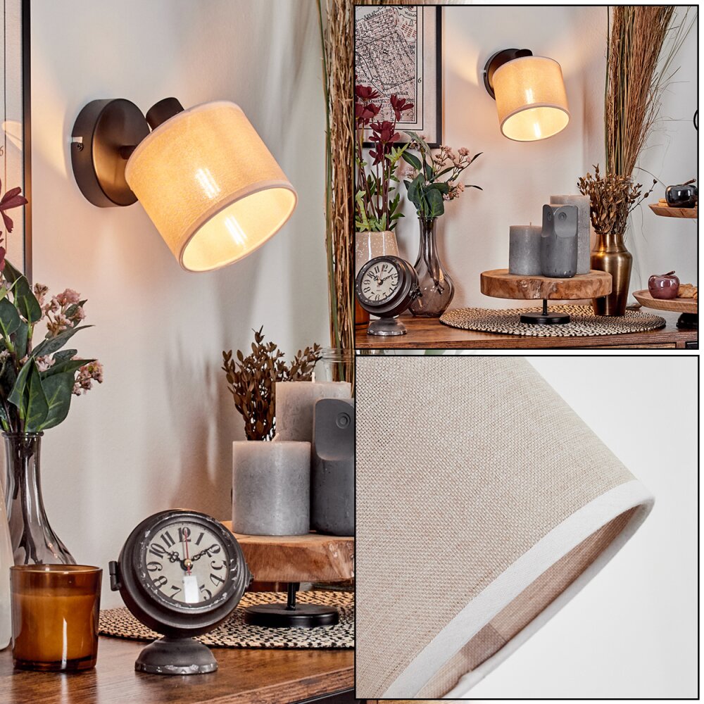 Bassagoda Wandlamp, Muurspot Zwart, 1-licht main product photo