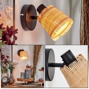 Lindberg Wandlamp, Muurspot Zwart, 1-licht
