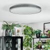 Salmi Plafondlamp, Paneel LED Grijs, Zilver, 1-licht, Afstandsbediening