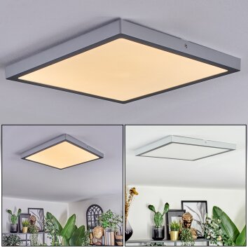Finsrud Plafondlamp, Paneel LED Zilver, 1-licht
