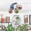 Gastor Plafondlamp, Kogellampje Blauw, Chroom, Groen, Koperkleurig, Rookkleurig, 6-lichts