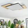 Barullu Plafondlamp, Paneel LED houtlook, Zwart, Wit, 1-licht