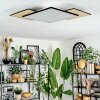 Barullu Plafondlamp, Paneel LED houtlook, Zwart, Wit, 1-licht