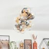 Koyoto Plafondlamp, Kogellampje Goud, Zwart, 8-lichts