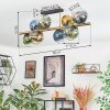 Koyoto Plafondlamp, Kogellampje Goud, Zwart, 8-lichts