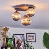 Chehalis Plafondlamp, Kogellampje 30 cm Rookkleurig, 3-lichts