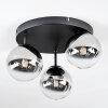 Chehalis Plafondlamp, Kogellampje 30.5 cm Chroom, Duidelijk, Rookkleurig, 3-lichts