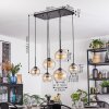 Koyoto Hanglamp, Kogellampje, Hanglamp Amber, Duidelijk, 6-lichts