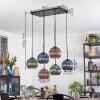 Koyoto Hanglamp, Kogellampje, Hanglamp Blauw, Groen, Koperkleurig, 6-lichts