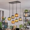 Koyoto Hanglamp, Kogellampje, Hanglamp Blauw, Groen, Koperkleurig, 6-lichts