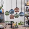 Koyoto Hanglamp, Kogellampje, Hanglamp Blauw, Groen, Koperkleurig, 6-lichts