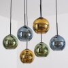 Koyoto Hanglamp, Kogellampje, Hanglamp Blauw, Goud, Groen, 6-lichts
