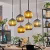 Koyoto Hanglamp, Kogellampje, Hanglamp Blauw, Goud, Groen, 6-lichts