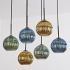 Koyoto Hanglamp, Kogellampje, Hanglamp Blauw, Goud, Groen, 6-lichts
