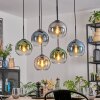 Koyoto Hanglamp, Kogellampje, Hanglamp Amber, Blauw, Groen, Duidelijk, Rookkleurig, 6-lichts