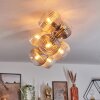 Koyoto Plafondlamp, Kogellampje Goud, Zwart, 8-lichts