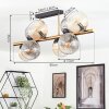 Koyoto Plafondlamp, Kogellampje Goud, Zwart, 8-lichts