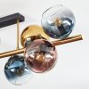 Koyoto Plafondlamp, Kogellampje Goud, Zwart, 8-lichts