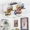 Koyoto Plafondlamp, Kogellampje Goud, Zwart, 8-lichts