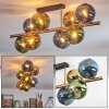 Koyoto Plafondlamp, Kogellampje Goud, Zwart, 8-lichts