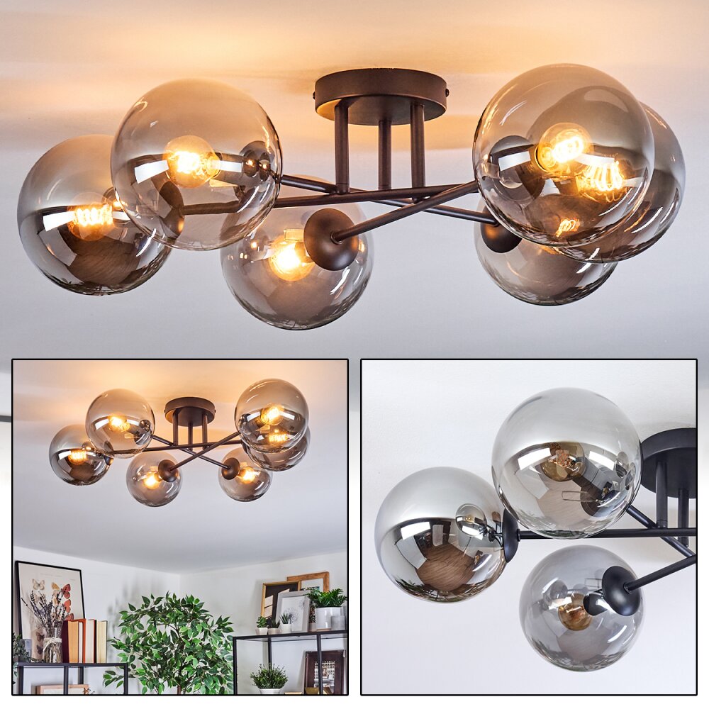 Gastor Plafondlamp, Kogellampje Rookkleurig, 6-lichts main product photo