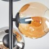 Koyoto Plafondlamp, Kogellampje 31 cm Amber, Chroom, Rookkleurig, 4-lichts