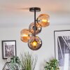 Koyoto Plafondlamp, Kogellampje 31 cm Amber, Chroom, Rookkleurig, 4-lichts