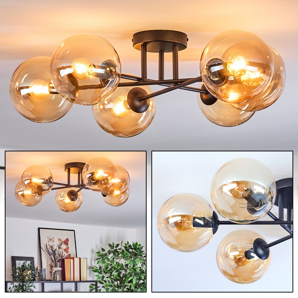 Gastor Plafondlamp, Kogellampje Amber, 6-lichts main product photo