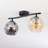 Ripoll Plafondlamp, Kogellampje Amber, Rookkleurig, 2-lichts