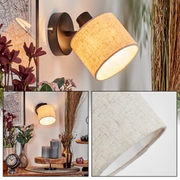 Bassagoda Wandlamp, Muurspot Zwart, 1-licht Bassagoda Wandlamp, Muurspot Zwart, 1-licht