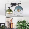 Gastor Plafondlamp, Kogellampje Blauw, Groen, Duidelijk, 2-lichts Gastor Plafondlamp, Kogellampje Blauw, Groen, Duidelijk, 2-lichts