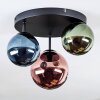 Chehalis Plafondlamp, Kogellampje 32 cm Blauw, Groen, Koperkleurig, 3-lichts