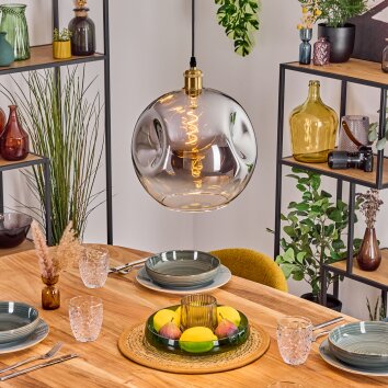 Ripoll Hanglamp, Kogellampje, Hanglamp Goud, 1-licht Ripoll Hanglamp, Kogellampje, Hanglamp Goud, 1-licht