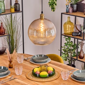 Koyoto Hanglamp, Kogellampje, Hanglamp Goud, 1-licht Koyoto Hanglamp, Kogellampje, Hanglamp Goud, 1-licht