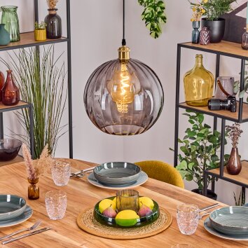 Koyoto Hanglamp, Kogellampje, Hanglamp Goud, 1-licht