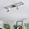 Danil Plafondlamp, Plafondspot LED Nikkel mat, 4-lichts