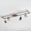 Danil Plafondlamp, Plafondspot LED Nikkel mat, 4-lichts