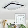 Castasegna Plafondlamp, Paneel LED Zwart, Wit, 1-licht