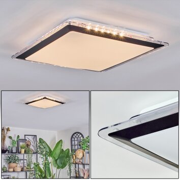 Castasegna Plafondlamp, Paneel LED Zwart, Wit, 1-licht Castasegna Plafondlamp, Paneel LED Zwart, Wit, 1-licht