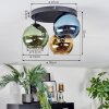 Koyoto Plafondlamp, Kogellampje 30 cm Blauw, Goud, Groen, 3-lichts