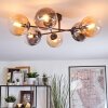 Gastor Plafondlamp, Kogellampje Amber, Duidelijk, Rookkleurig, 6-lichts