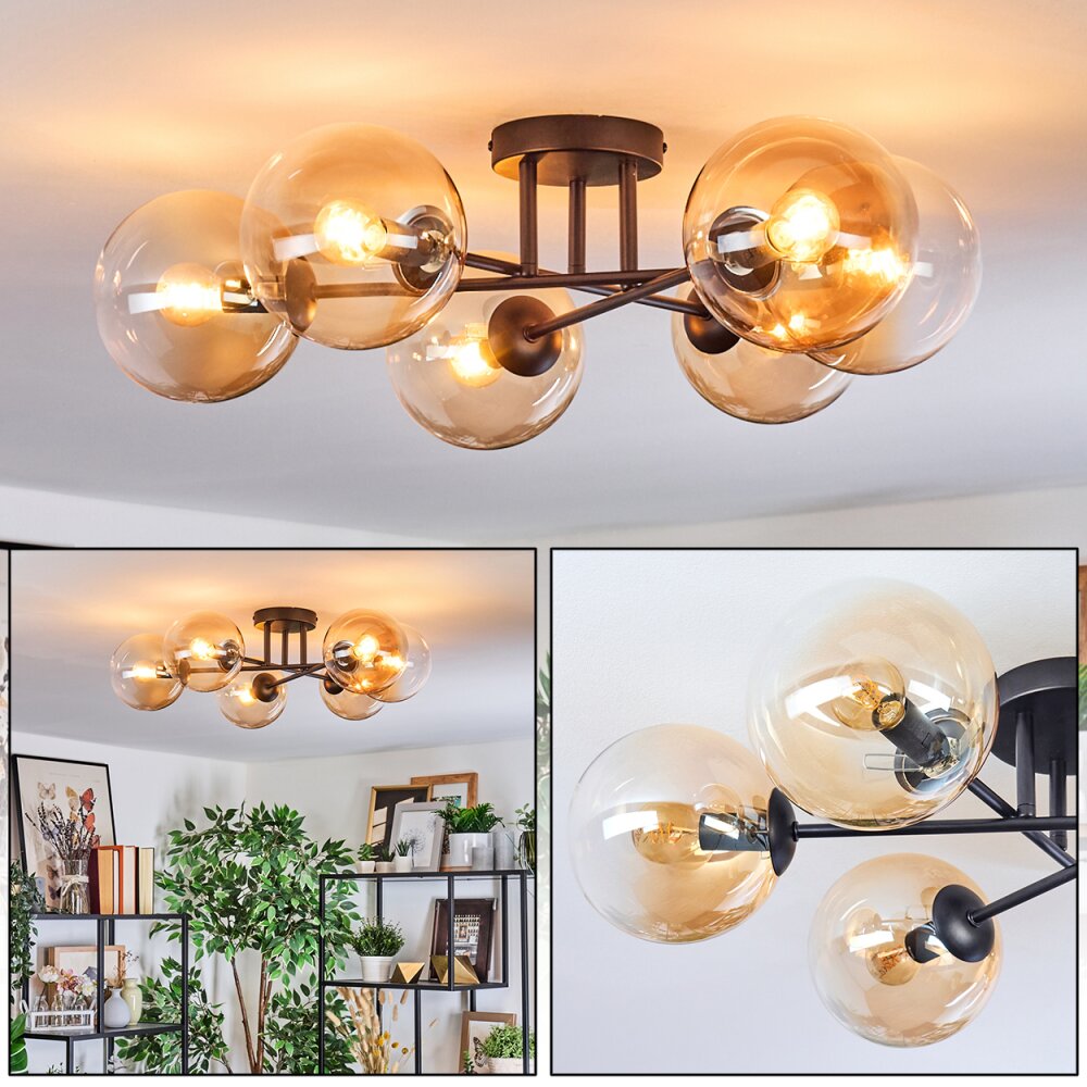 Gastor Plafondlamp, Kogellampje Amber, Duidelijk, 6-lichts main product photo