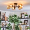 Gastor Plafondlamp, Kogellampje Amber, Duidelijk, 6-lichts