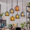 Koyoto Hanglamp, Kogellampje, Hanglamp Blauw, Goud, Groen, Koperkleurig, 6-lichts