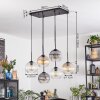 Koyoto Hanglamp, Kogellampje, Hanglamp Amber, Duidelijk, Rookkleurig, 6-lichts