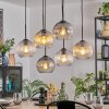 Koyoto Hanglamp, Kogellampje, Hanglamp Amber, Duidelijk, Rookkleurig, 6-lichts