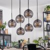 Koyoto Hanglamp, Kogellampje, Hanglamp Rookkleurig, 6-lichts