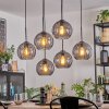 Koyoto Hanglamp, Kogellampje, Hanglamp Rookkleurig, 6-lichts