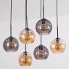 Koyoto Hanglamp, Kogellampje, Hanglamp Amber, Rookkleurig, 6-lichts