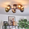 Gastor Plafondlamp, Kogellampje 62 cm Blauw, Chroom, Groen, Duidelijk, Koperkleurig, Rookkleurig, 6-lichts
